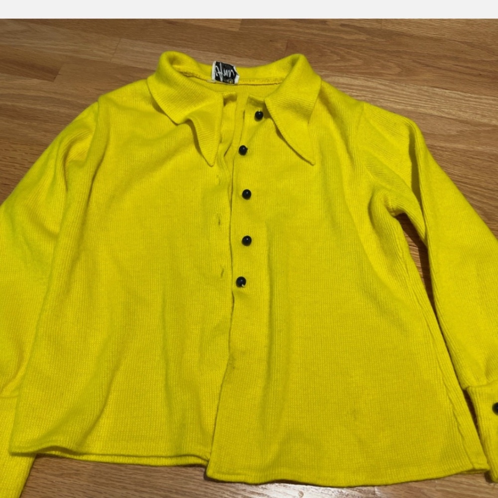 Vintage 70s Ami Jr yellow cardigan women’s size medium